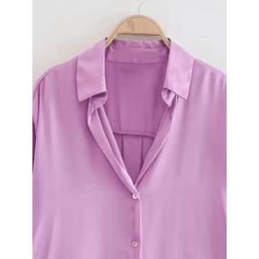 Camisa Feminina de Cetim Eloise