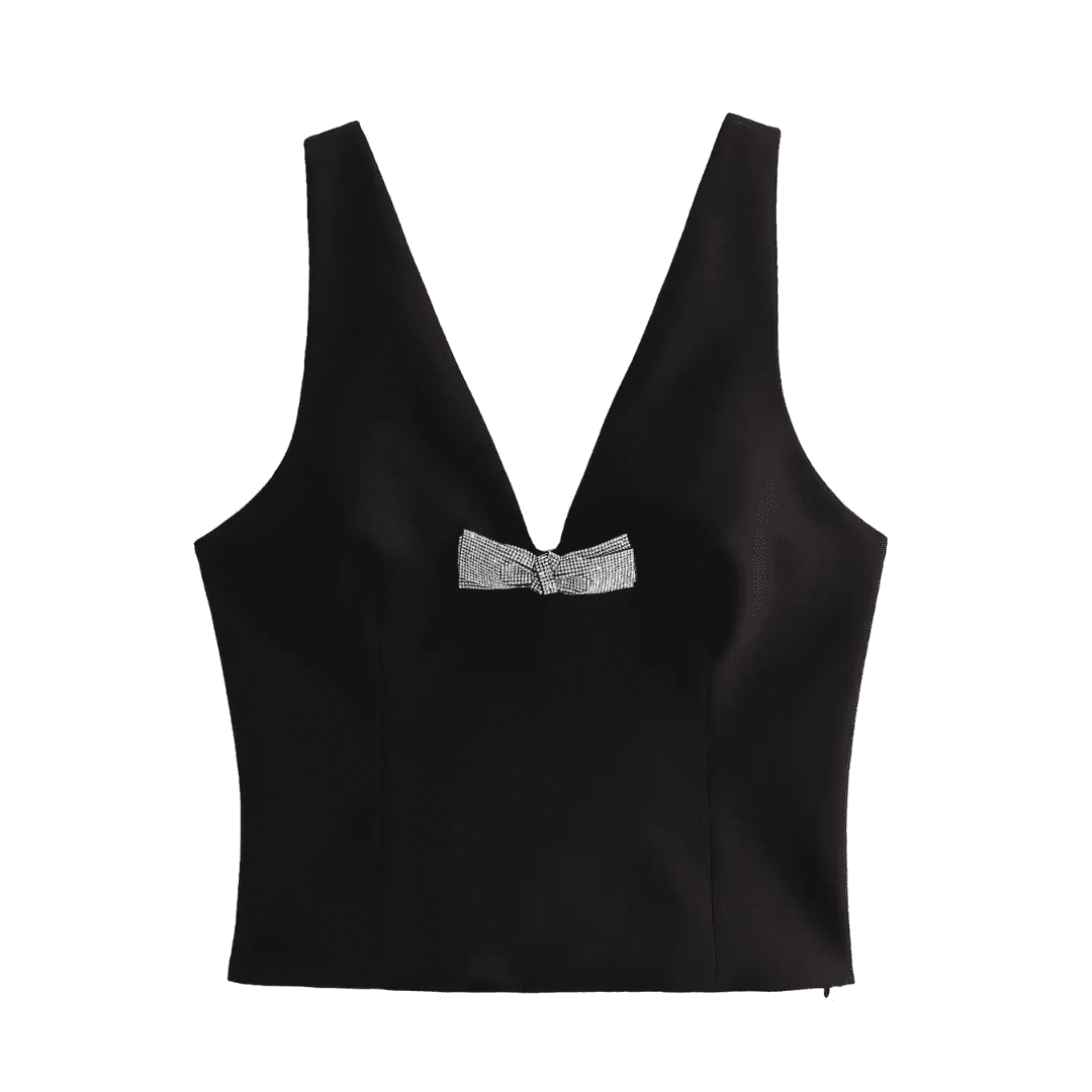 Blusa Feminina com Laço em Strass Cecília