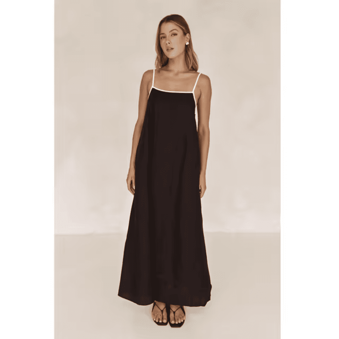 Vestido Maxi Feminino em Linho