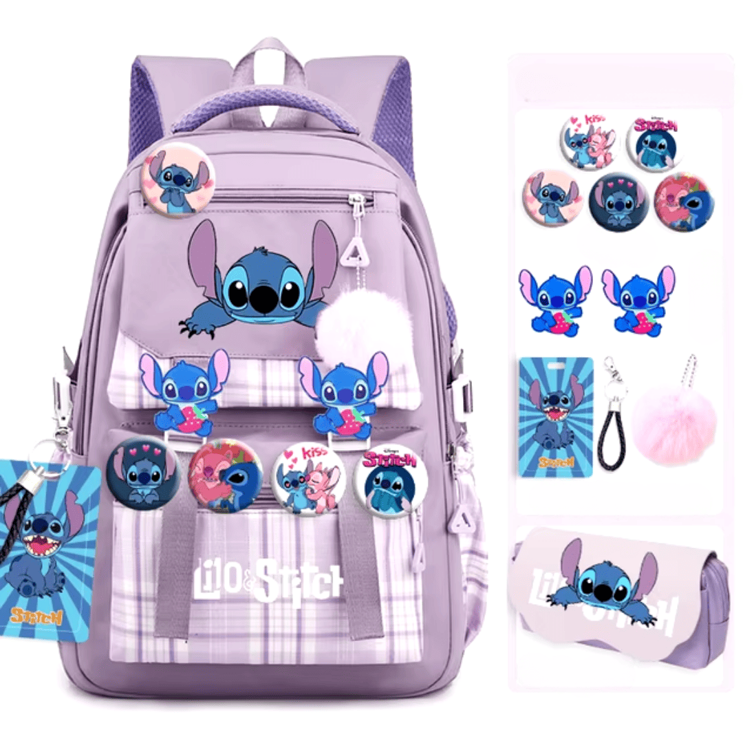 Mochila Grande Infantil do Stitch