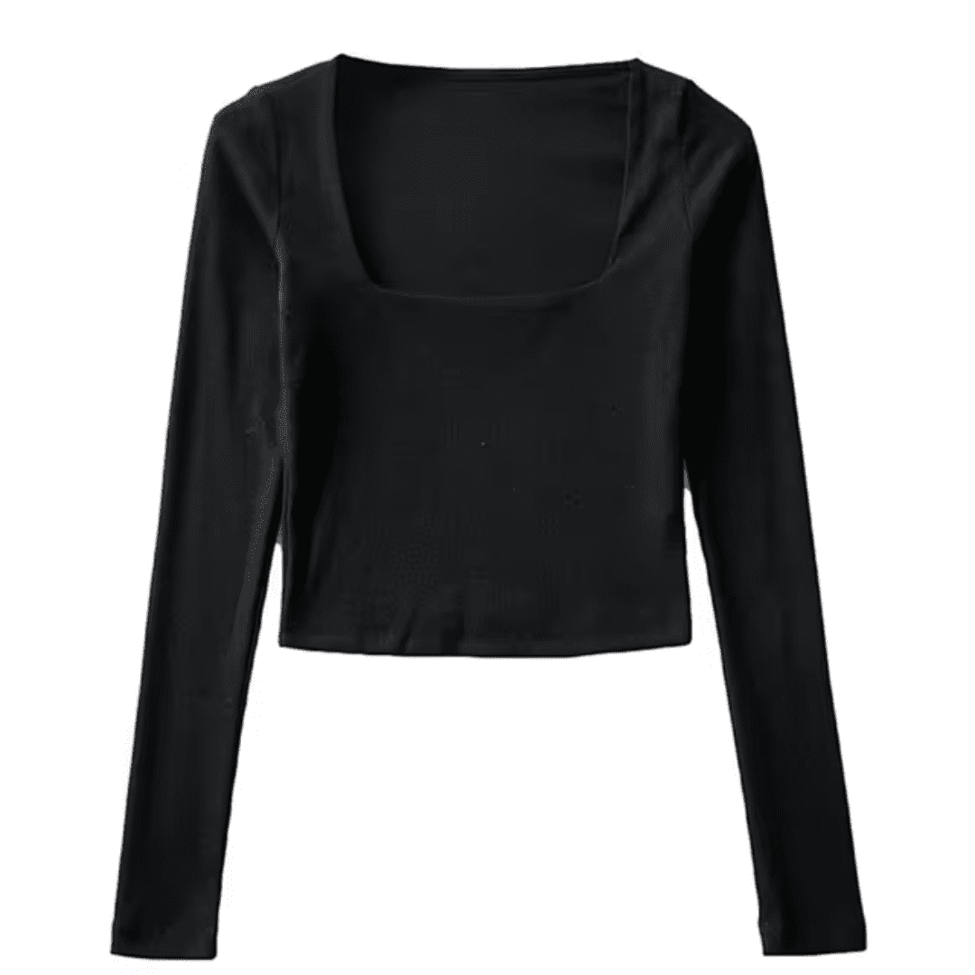 Blusa Feminina Básica Decote Quadrado Mia