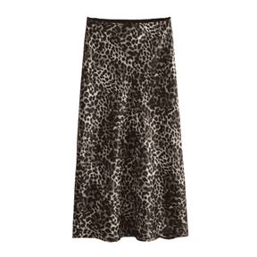 Saia Feminina Midi Leopard