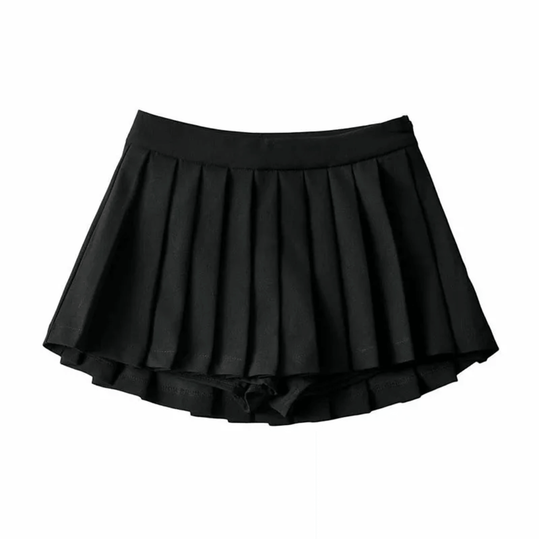 Short Saia Feminino Mini Plissada