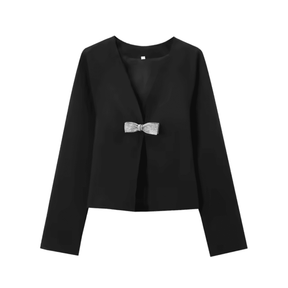 Blazer Feminino com Laço em Strass Cecília