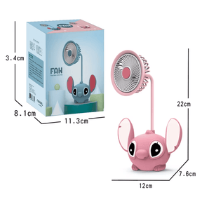 Mini Ventilador de Mesa com Apontador de Lápis do Stitch