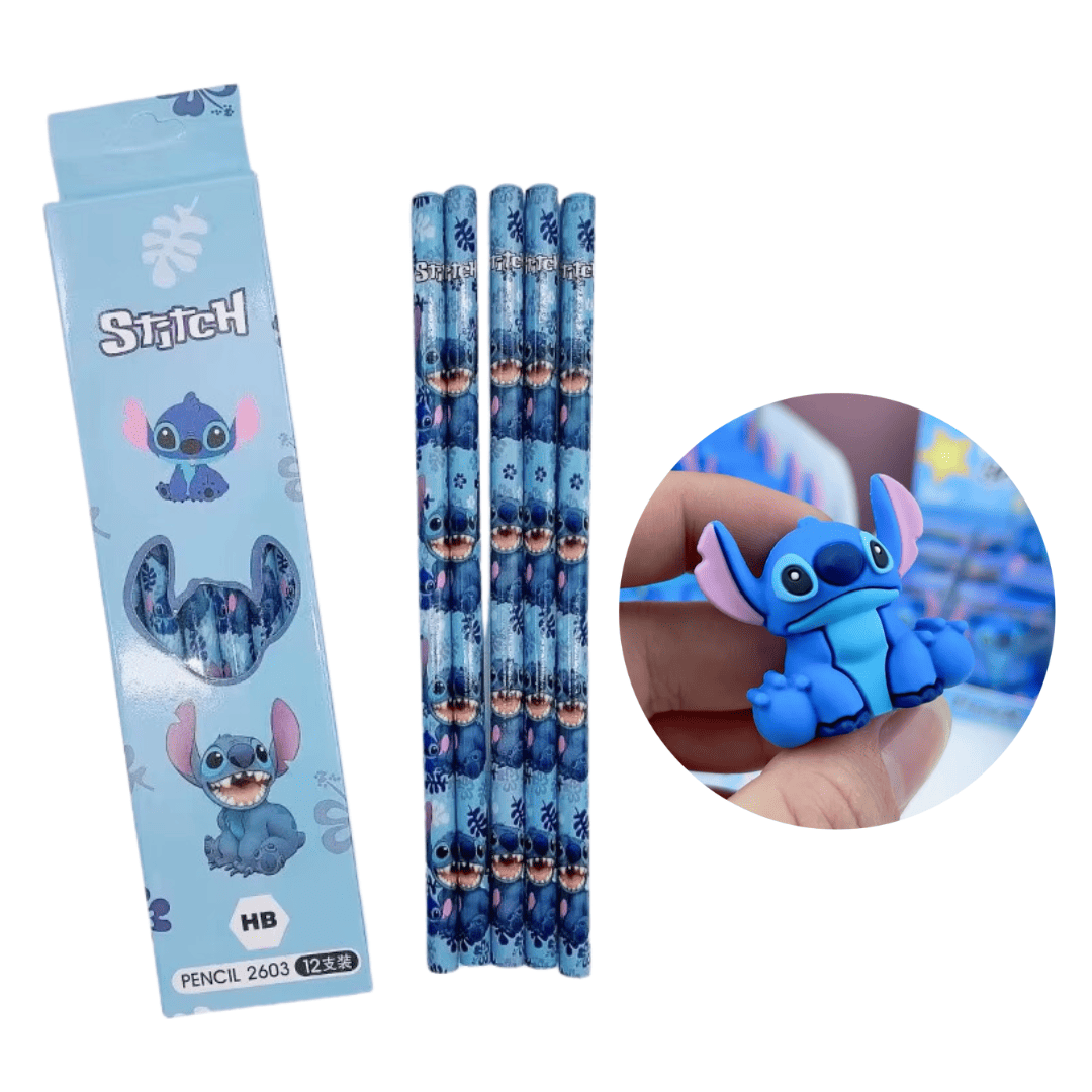 Lápis de Escrever + Apontador do Stitch