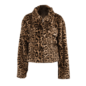 Jaqueta Feminina de Pelos Leopard