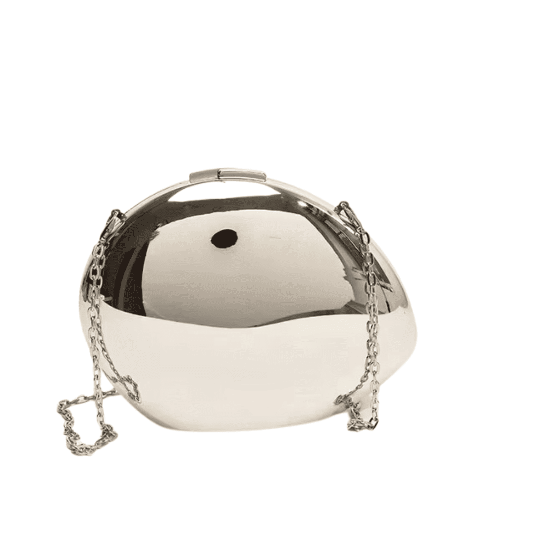 Bolsa Clutch Oval Metal