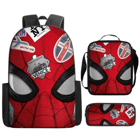 Kit Mochila, Lancheira e Estojo Homem Aranha