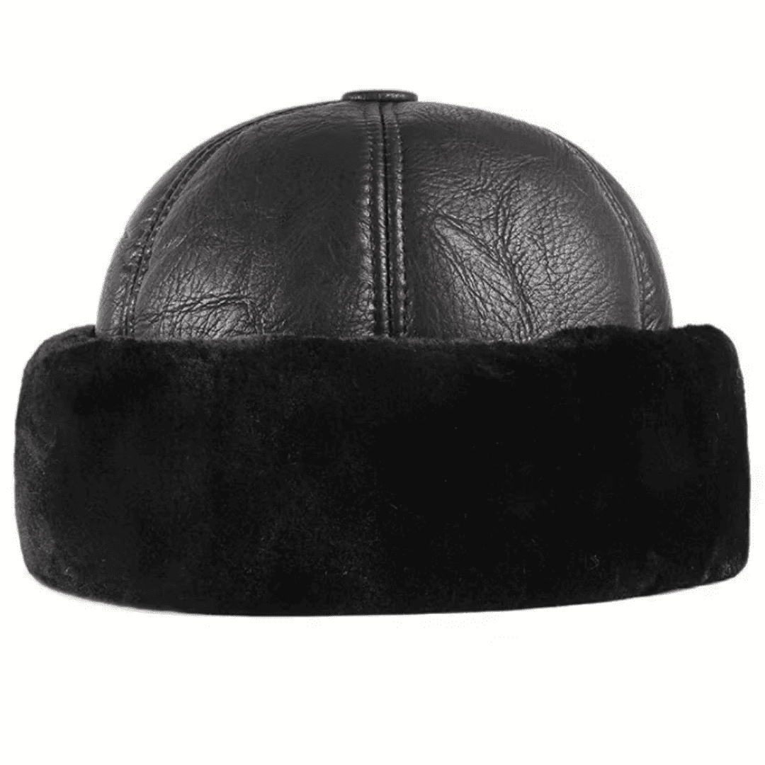 Gorro Masculino de Couro Peluciado