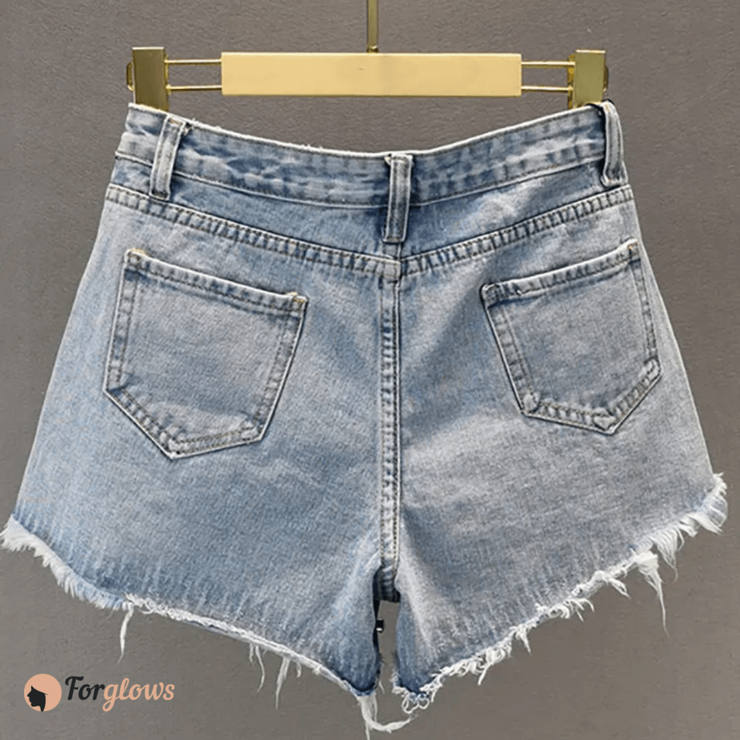 Shorts Feminino Jeans com Pedrarias