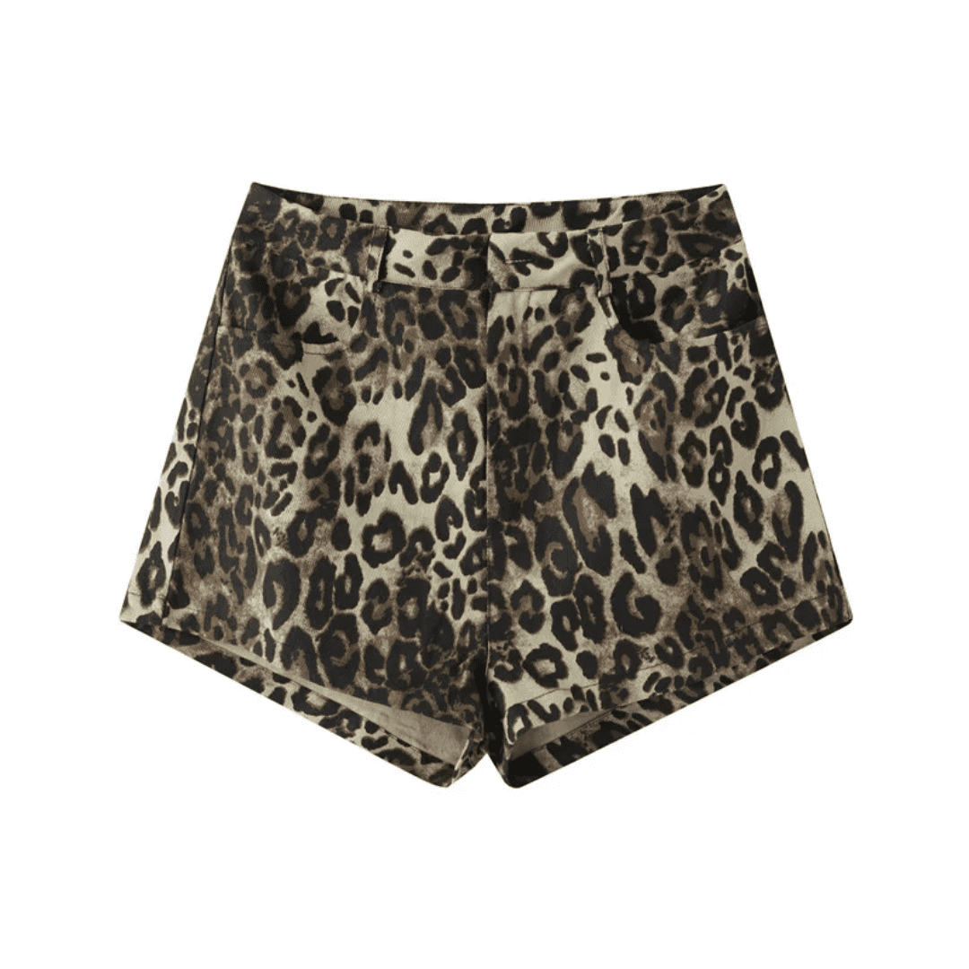 Short Feminino Animal Print Leopard