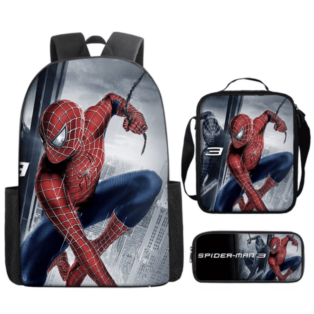 Kit Mochila, Lancheira e Estojo Homem Aranha