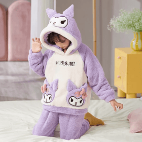 Conjunto Infantil Casaco com Capuz e Calça com Pelúcia Bunny