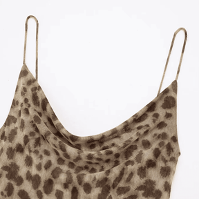 Vestido Feminino Longo Animal Print em Tule