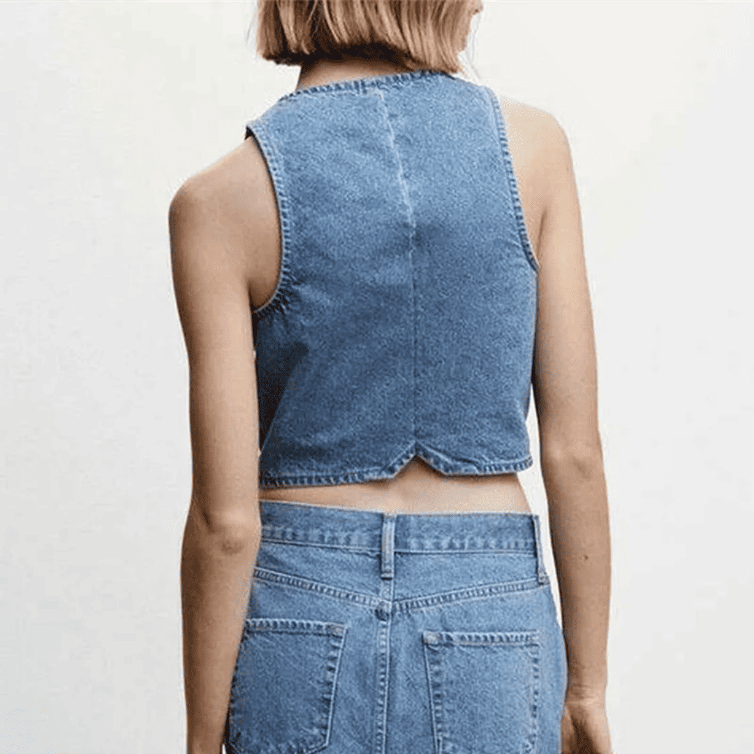 Colete Feminino Jeans Vintage