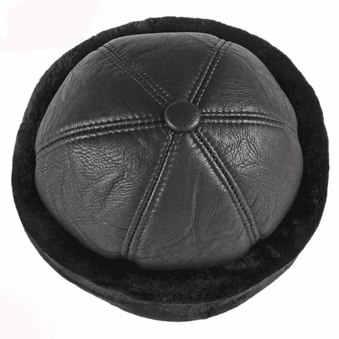 Gorro Masculino de Couro Peluciado