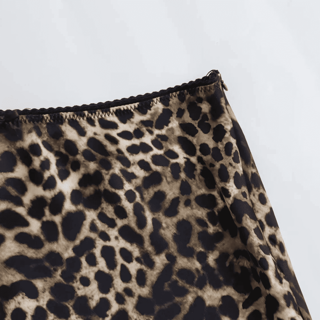 Saia Feminina Midi Leopard