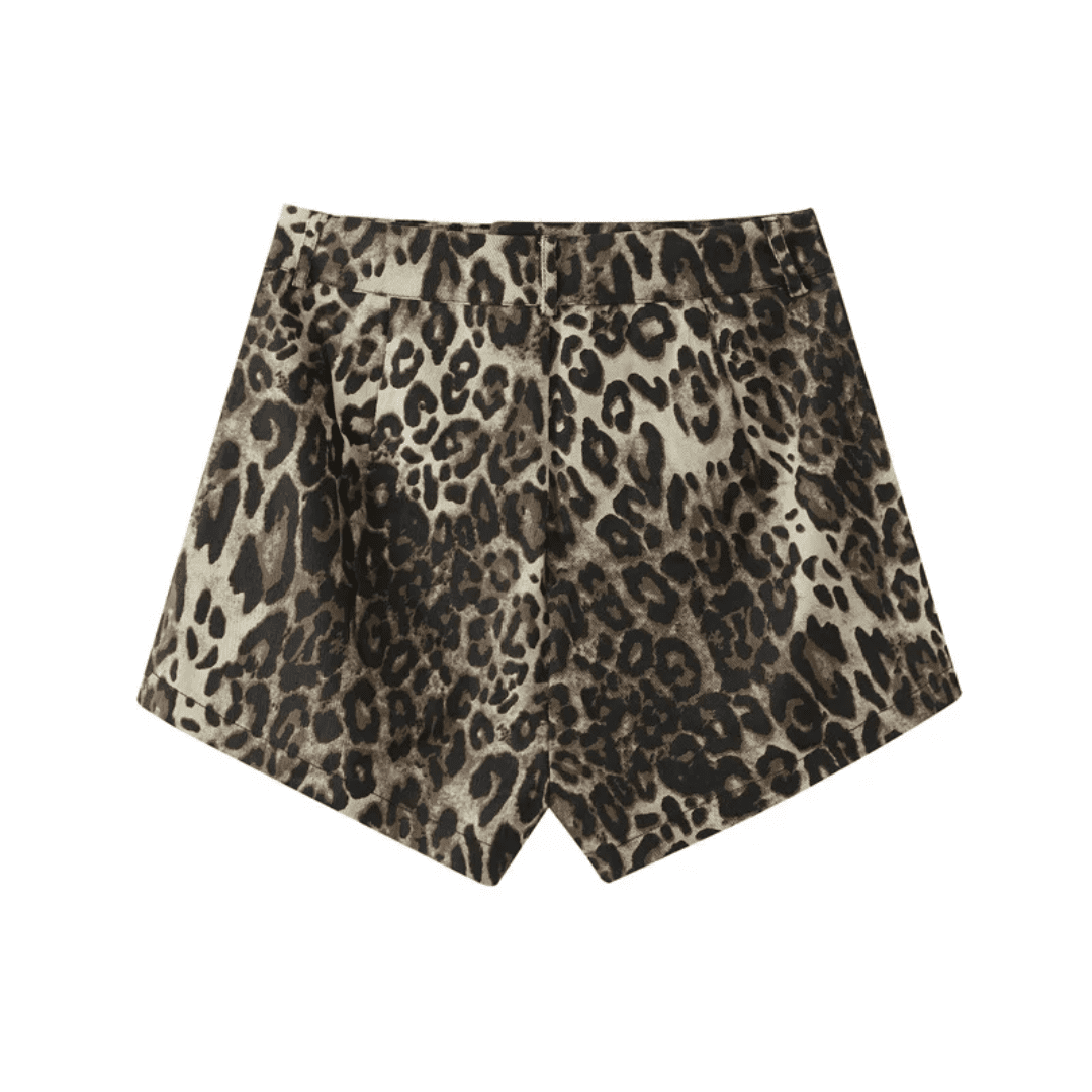 Short Feminino Animal Print Leopard