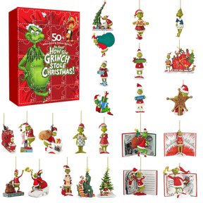 Calendário Contagem Regressiva + Brinquedos Surpresa Grinch