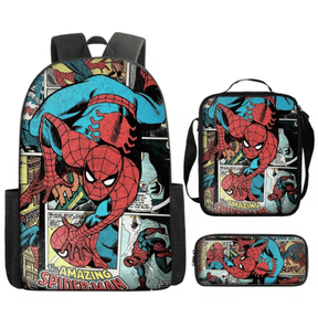 Kit Mochila, Lancheira e Estojo Homem Aranha