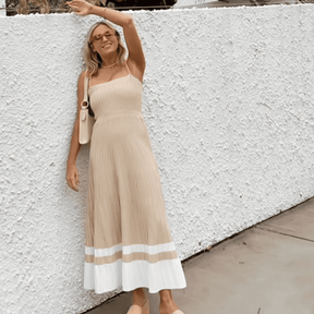 Vestido Feminino Midi Plissado