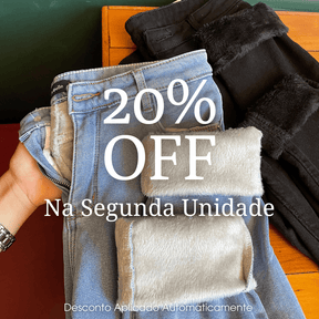 Calça Jeans Feminina com Elastano Peluciada Forglows + Meia Térmica