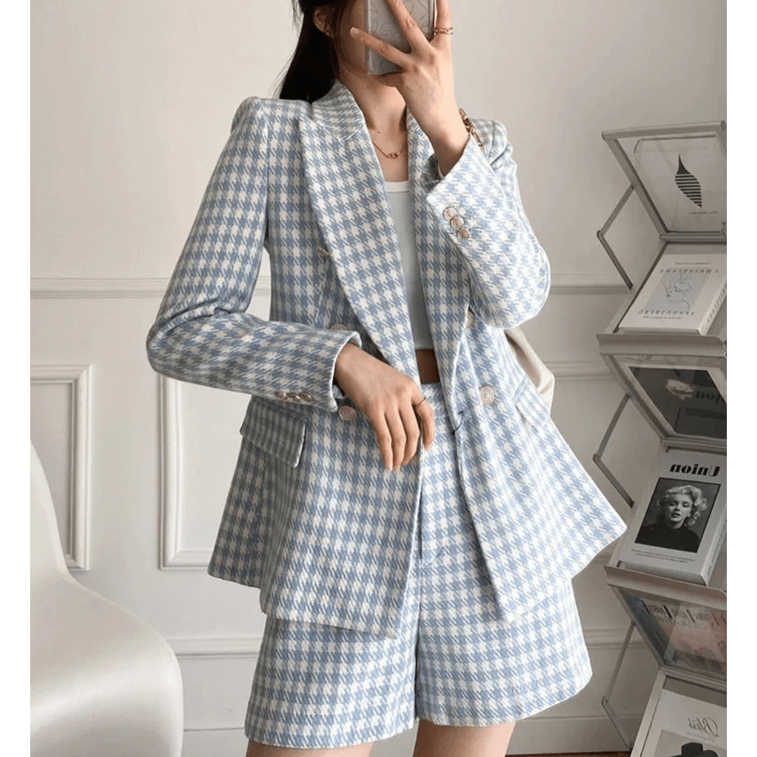 Conjunto Feminino Blazer e Short Tweed Eleonora