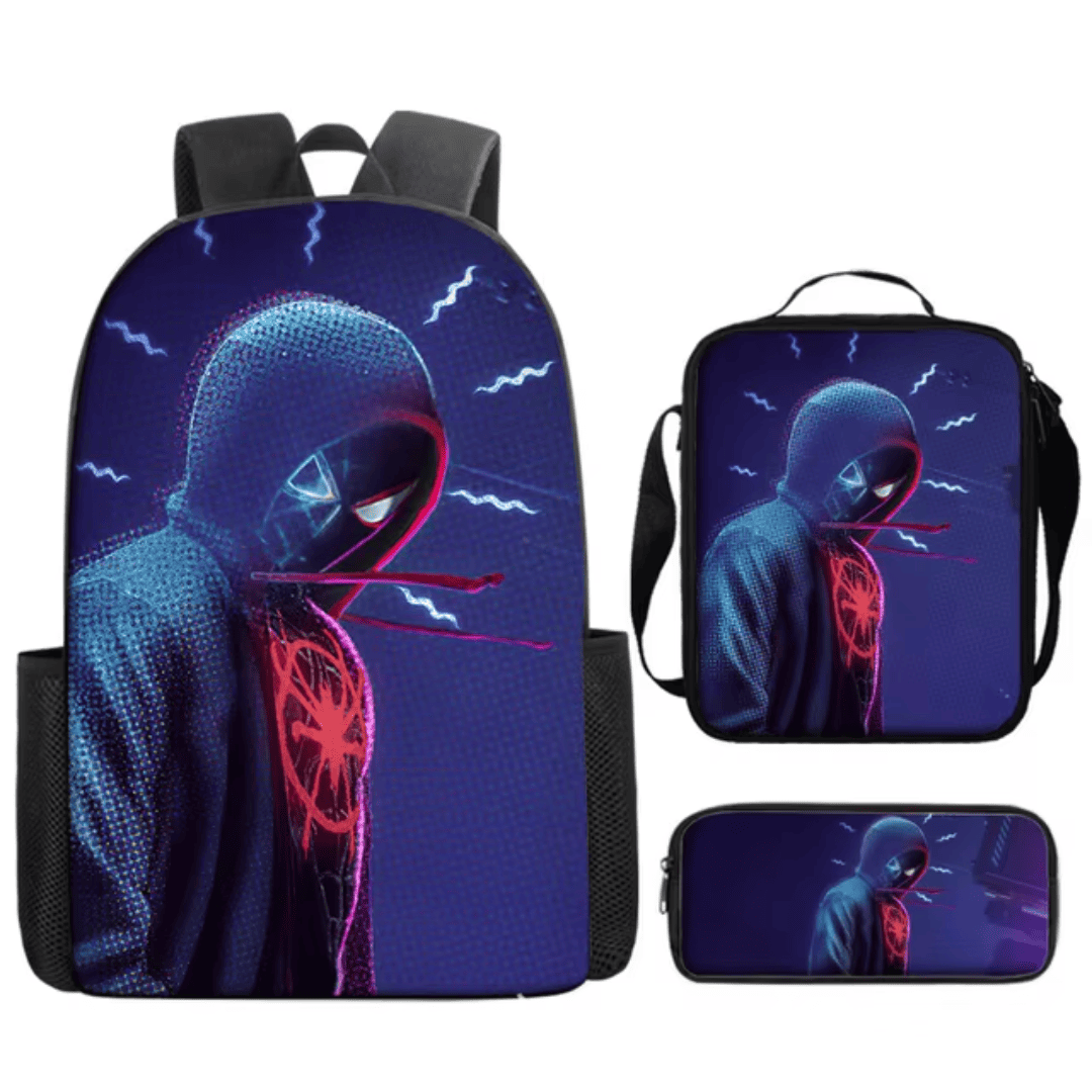 Kit Mochila, Lancheira e Estojo Homem Aranha