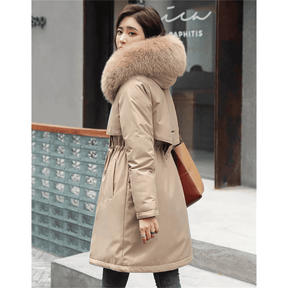 Trench Coat Feminino com Pelúcia e Capuz