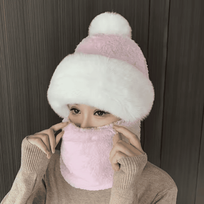 Balaclava Feminina em Pelúcia com Pompom