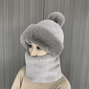 Balaclava Feminina em Pelúcia com Pompom