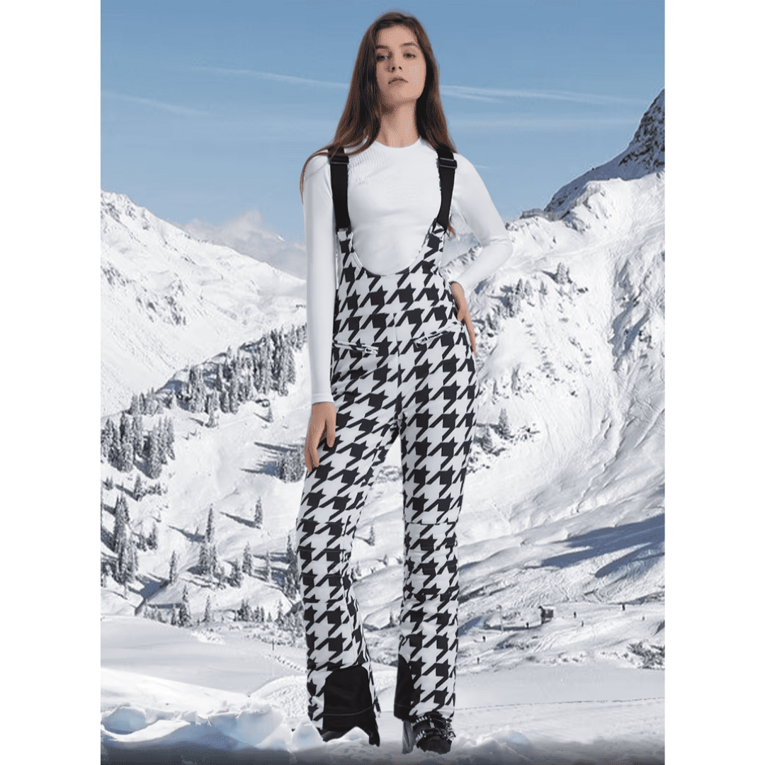 Calça Feminina com Alças para Neve Impermeável