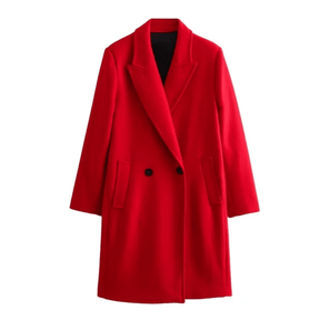 Sobretudo Feminino Lã Batida Red Winter