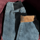 Calça Jeans Feminina Montaria Peluciada + Meia Térmica