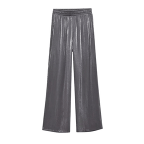 Calça Feminina Pantalona Metalizada