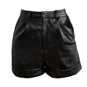 Shorts Feminino de Couro