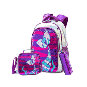 Mochila Mermaid + Lancheira + Estojo